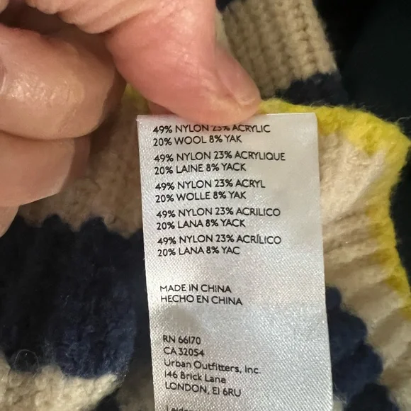 Anthropologie Navy and Cream Striped Turtleneck Sweater - Picture 14 of 14